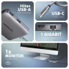 Axagon HMC-5HL USB 5Gbps hub, 2x USB-A, HDMI 4k/60Hz, RJ-45, PD 100W, 20cm USB-C kaabel