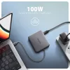 Axagon HMC-5HL USB 5Gbps hub, 2x USB-A, HDMI 4k/60Hz, RJ-45, PD 100W, 20cm USB-C kaabel