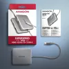 Axagon HMC-5HL USB 5Gbps hub, 2x USB-A, HDMI 4k/60Hz, RJ-45, PD 100W, 20cm USB-C kaabel