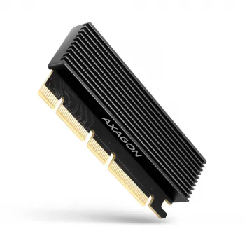 Axagon PCEM2-XS PCIe x16 - M.2 NVMe M-key pesa adapter, passiivse alumiiniumradiaatoriga
