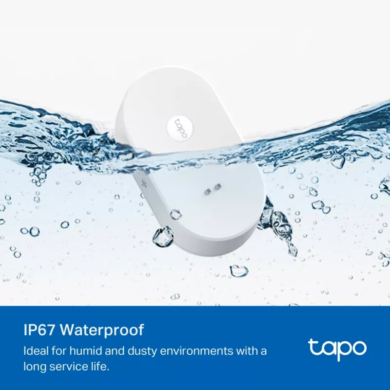 Veekahjuandur TP-Link Tapo T300 Wi‑Fi, reguleeritav alarm 90 dB, IP67, aku (2×AAA), vajab jaoturit