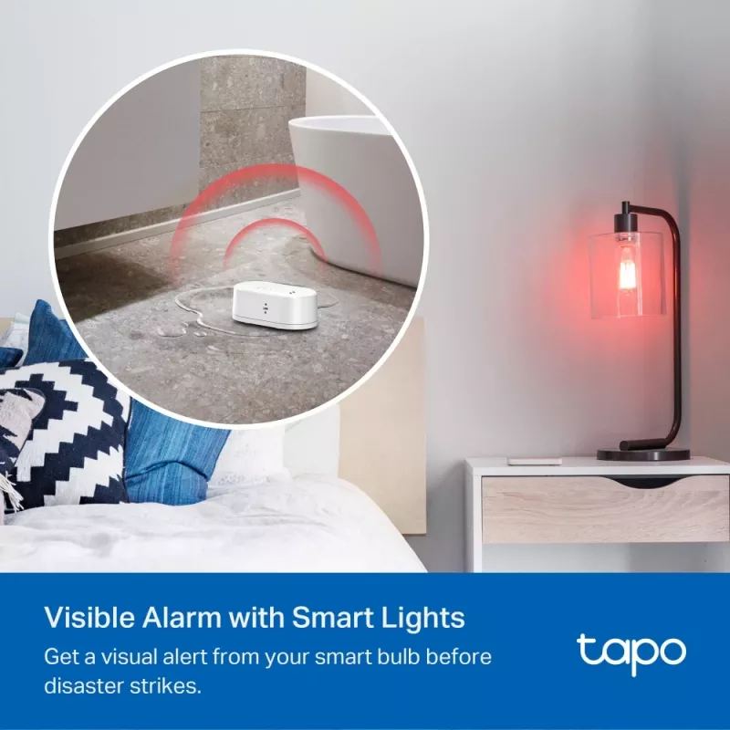 Veekahjuandur TP-Link Tapo T300 Wi‑Fi, reguleeritav alarm 90 dB, IP67, aku (2×AAA), vajab jaoturit