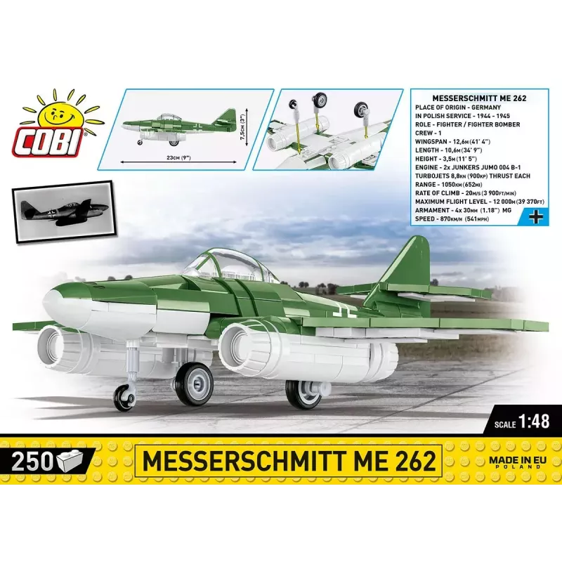 Ehitusmänguasi Cobi Messerschmitt Me 262 mudelikomplekt 500 tk