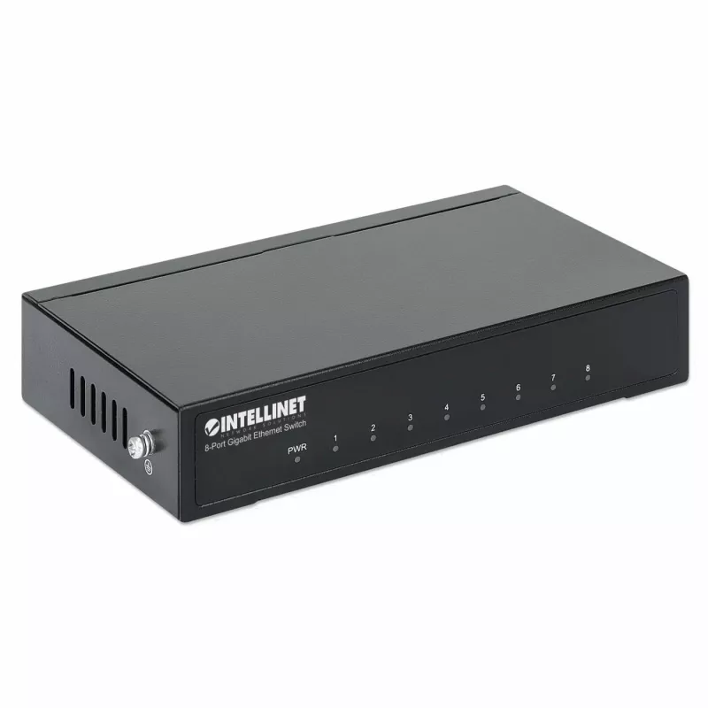Intellinet 8-pordiline gigabitine Etherneti kommutaator, lauaformaadis, metallkorpus, IEEE 802.3az (energiasäästlik Ethernet)
