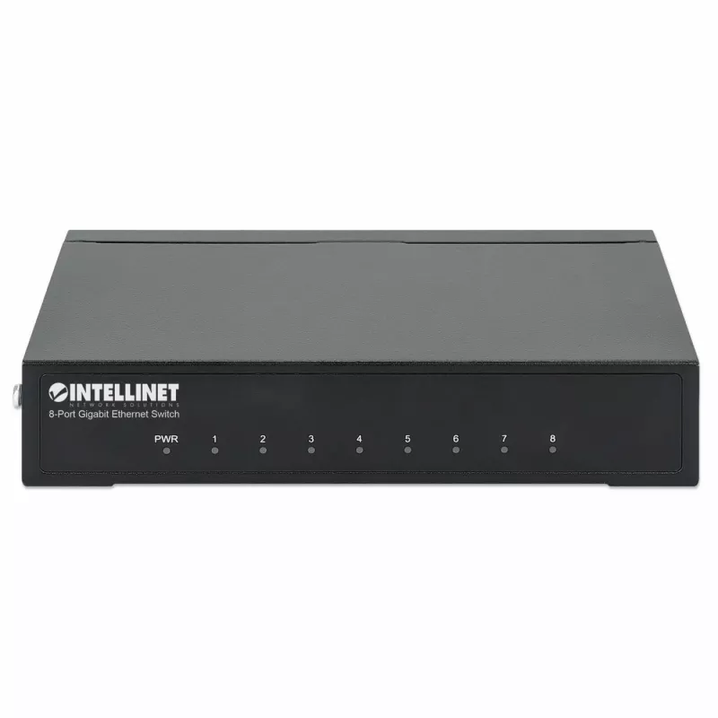 Intellinet 8-pordiline gigabitine Etherneti kommutaator, lauaformaadis, metallkorpus, IEEE 802.3az (energiasäästlik Ethernet)