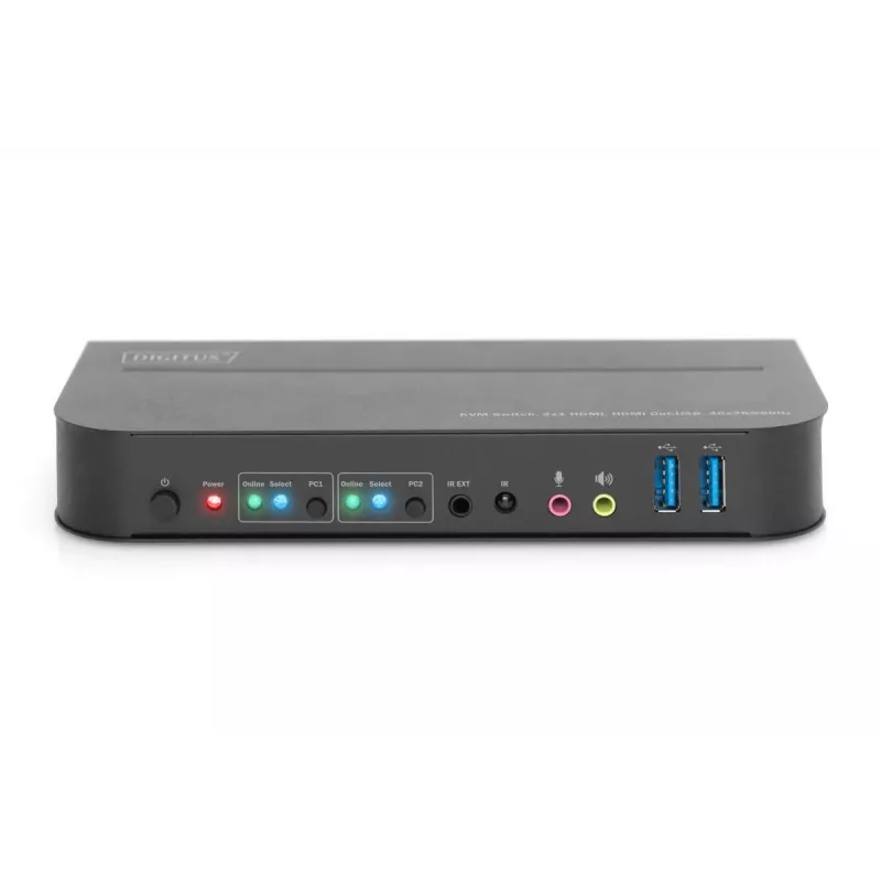 DIGITUS KVM-lüliti - 2x1 HDMI, HDMI Out, USB, 4Kx2K@60Hz