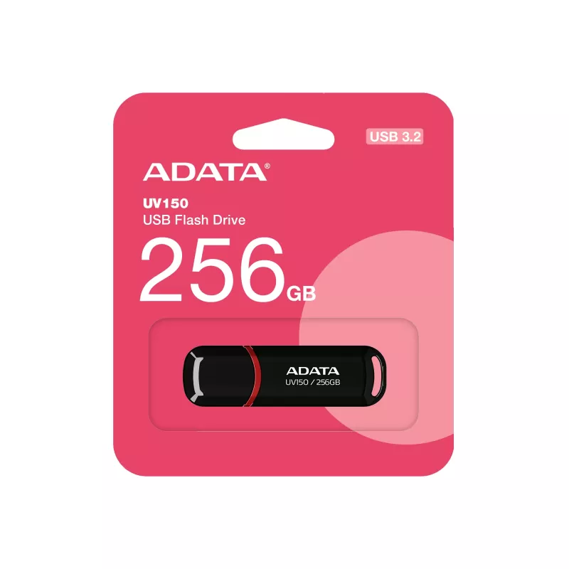 ADATA UV150 USB-mälupulk 256 GB USB Type-A 3.2 Gen 1 (3.1 Gen 1) Must
