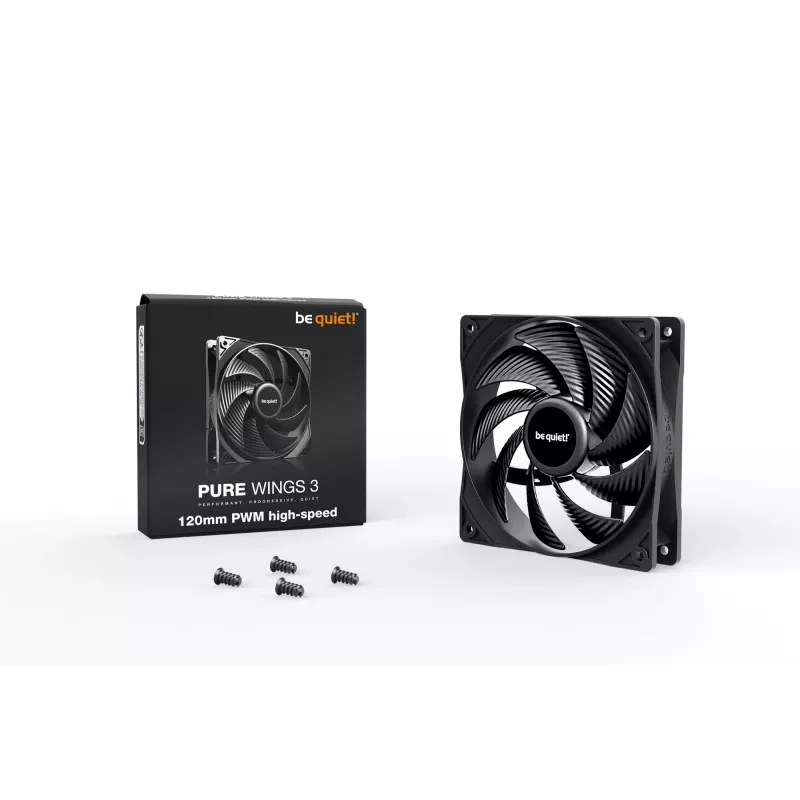 be quiet! Pure Wings 3 120mm PWM high-speed Arvutikorpuse ventilaator 12 cm Must 1 tk