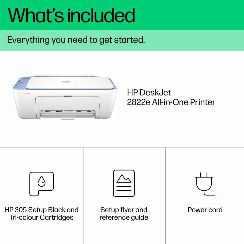HP DeskJet 2822e traadita mitmeotstarbeline värviprinter, Instant Ink; koopiamasin, skanner