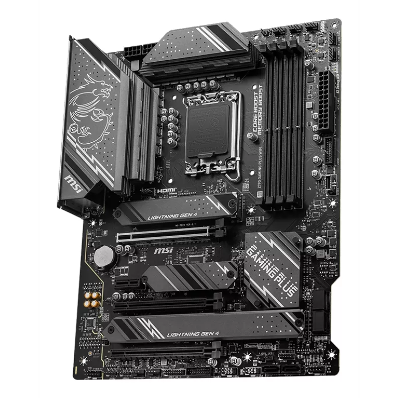 Emaplaat MSI Z790 GAMING PLUS WIFI — Intel Z790, LGA 1700 ATX, DDR5, 4x M.2, 2.5Gb LAN, Wi‑Fi 6, BT 5.3
