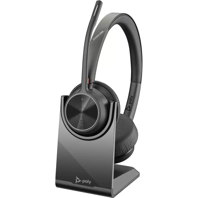HP Poly Voyager 4320 UC Stereo USB-A Peakomplekt +BT700 USB-A Adapter +Laadimisalus
