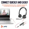 HP Poly Mustwire 3325 Stereo Microsoft Teams Certified USB-C Headset +3.5mm Plug +USB-C/A Adapter