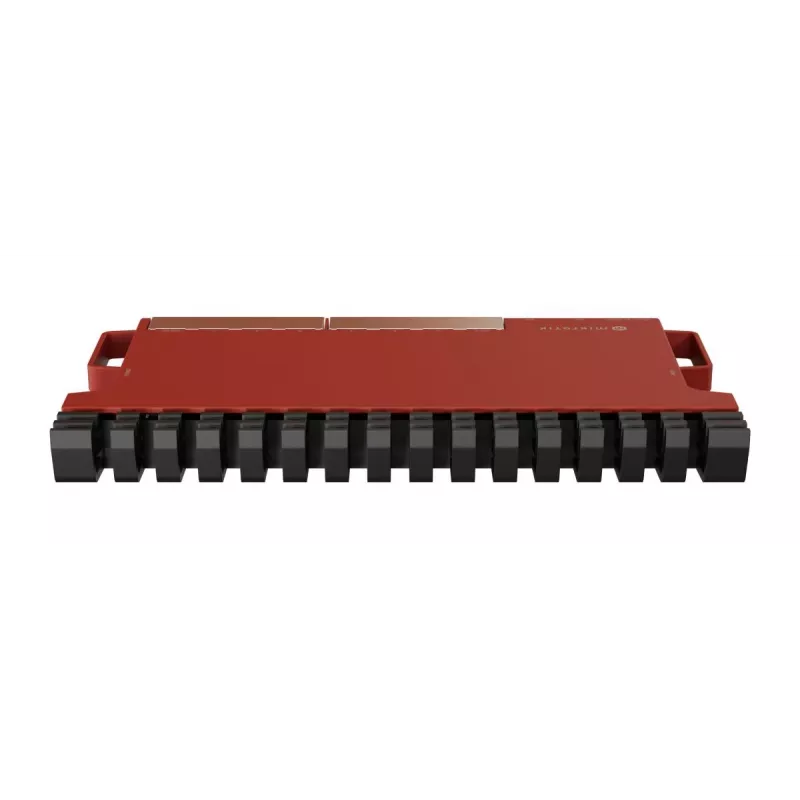 Juhtmega ruuter MikroTik L009UiGS-RM — 8x RJ-45, 2.5 Gigabit Ethernet, 1x SFP, 1x USB, 800 MHz CPU, 512 MB RAM, punane