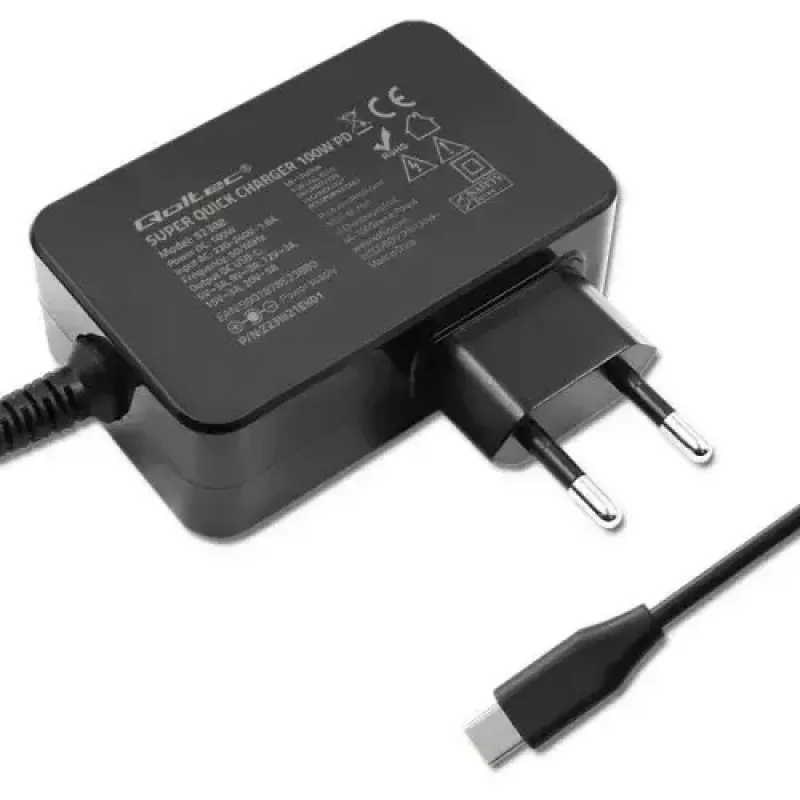 Laadija Qoltec 52388 Indoor Fast Charging 20V 5A Must