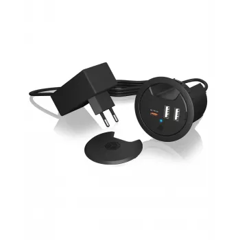 ICY BOX Lauasisene USB-laadija, Power Delivery ja Quick Charge'iga