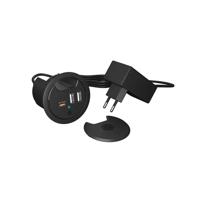 ICY BOX Lauasisene USB-laadija, Power Delivery ja Quick Charge'iga