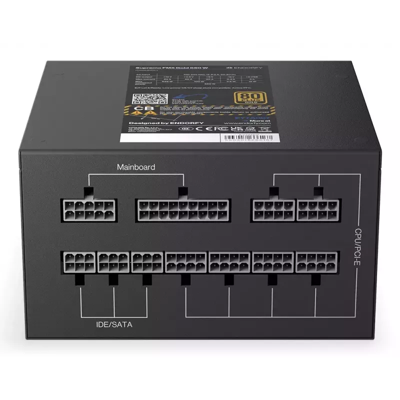 Toiteplokk ENDORFY Supremo FM5 650 W ATX 80 PLUS Gold, 650 W, 120 mm ventilaator, modulaarsed kaablid