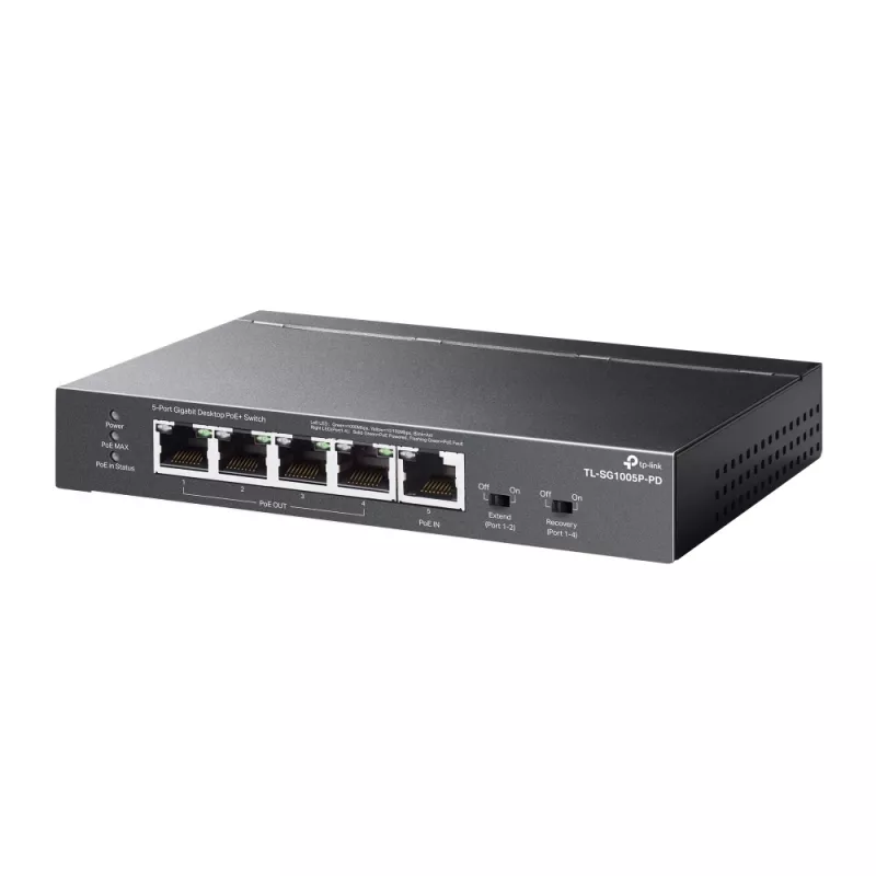 TP-Link TL-SG1005P-PD võrgulüliti Gigabit Ethernet (10/100/1000) Power over Ethernet (PoE) Must