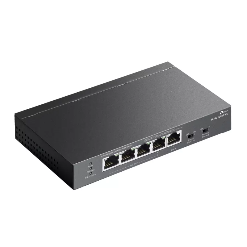 TP-Link TL-SG1005P-PD võrgulüliti Gigabit Ethernet (10/100/1000) Power over Ethernet (PoE) Must
