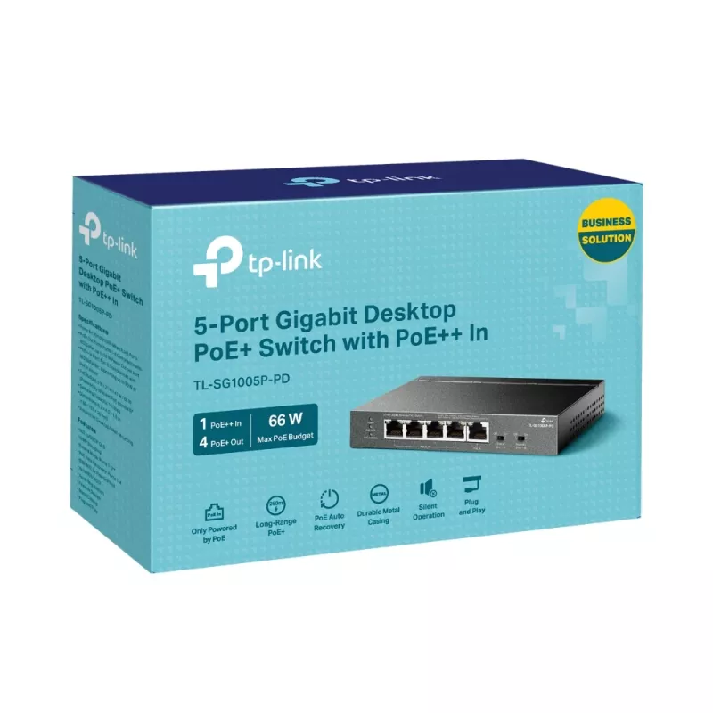 TP-Link TL-SG1005P-PD võrgulüliti Gigabit Ethernet (10/100/1000) Power over Ethernet (PoE) Must