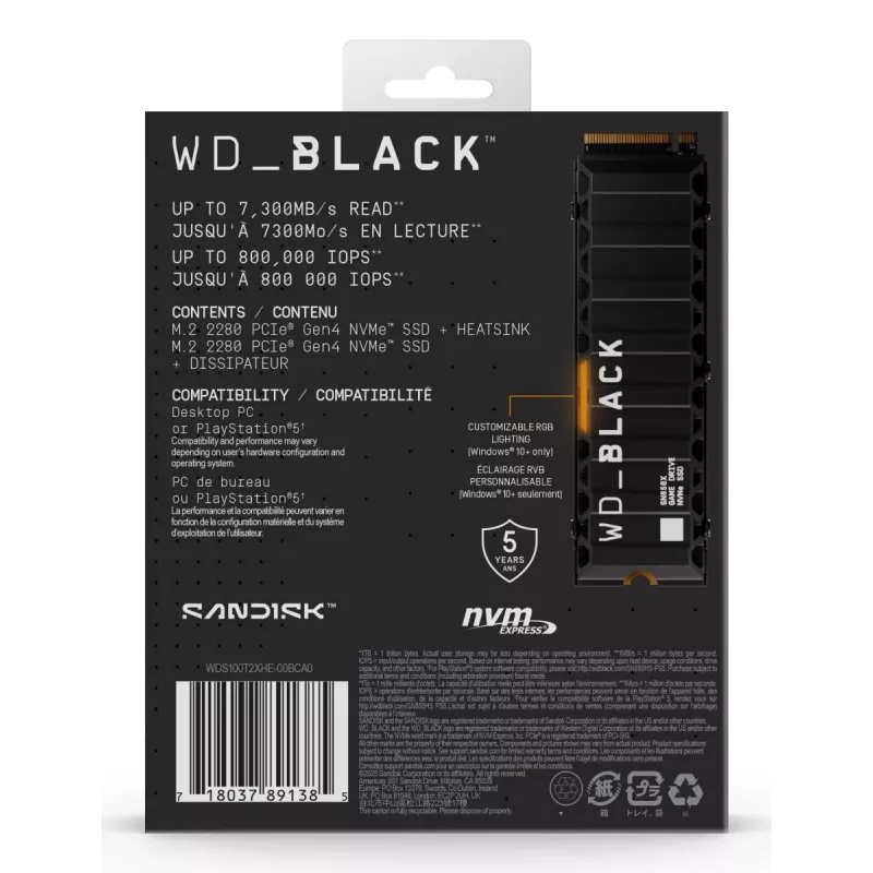 WESTERN DIGITAL SSD - WD_Must SN850X - 1TB - PCIe Gen4 x4 - M.2 2280 - jahutusradiaatoriga
