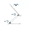 Sülearvutilaud Gembird NBS-D1-03 hõbe alumiiniumist kuni 39,6 cm (15,6 tolli), kokkupandav, kõrgus 60 mm, maksimaalne koormus 5 kg