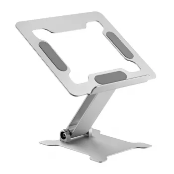 Sülearvutilaud Gembird NBS-D1-03 hõbe alumiiniumist kuni 39,6 cm (15,6 tolli), kokkupandav, kõrgus 60 mm, maksimaalne koormus 5 kg