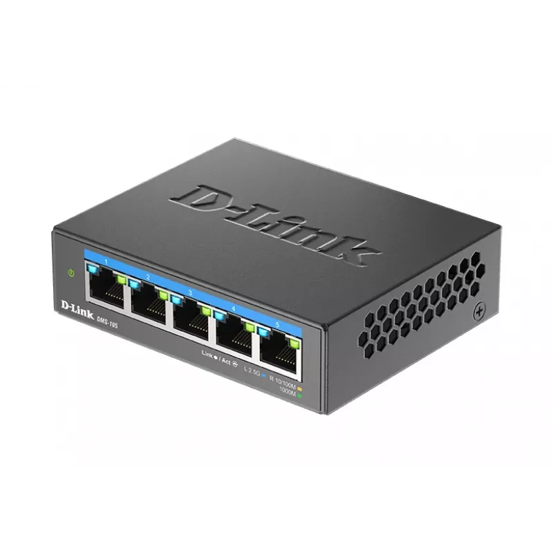 D-Link 5-pordiline 2,5G mitme-gigabitine lauaarvuti kommutaator haldamata L2 5x2,5G porti