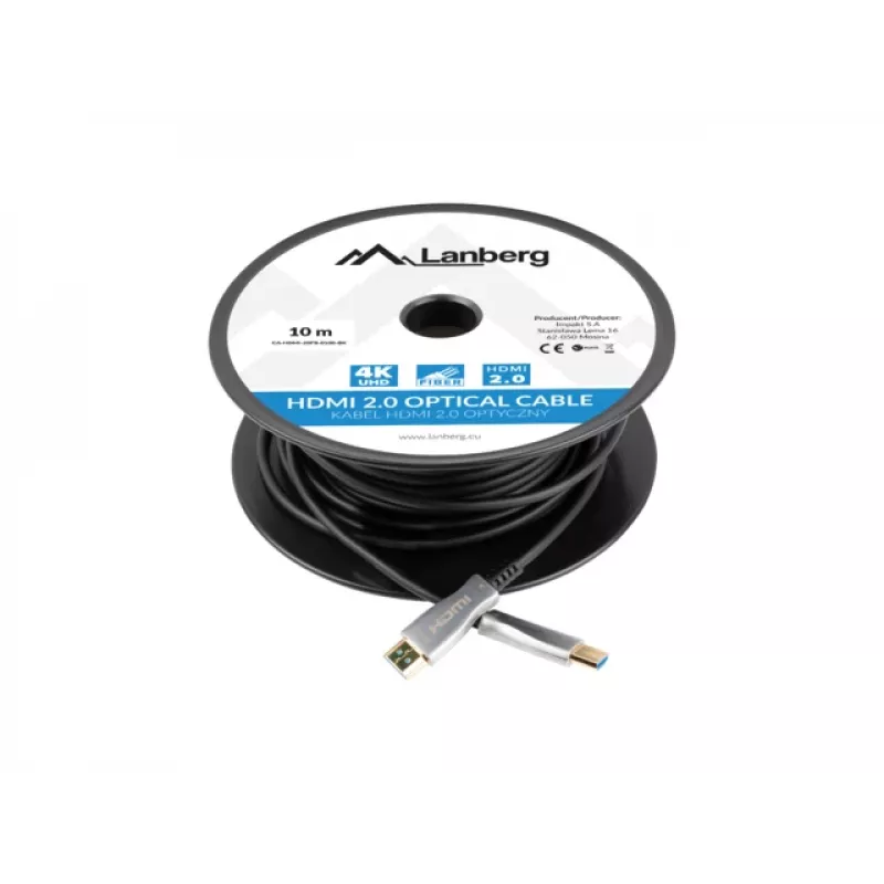 LANBERG HDMI-kaabel M/m V2.0 Optiline Aoc - 10m Must