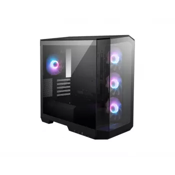 PC korpus MSI MAG PANO M100R PZ Micro Tower Must — microATX/ITX, külgaken, multi-LED, 39 cm GPU, USB-C