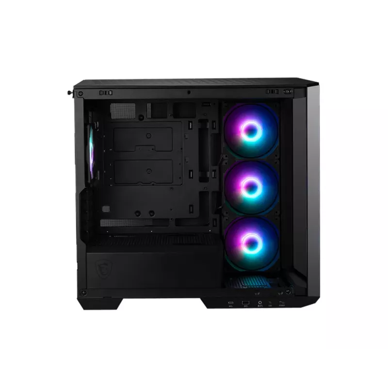 PC korpus MSI MAG PANO M100R PZ Micro Tower Must — microATX/ITX, külgaken, multi-LED, 39 cm GPU, USB-C
