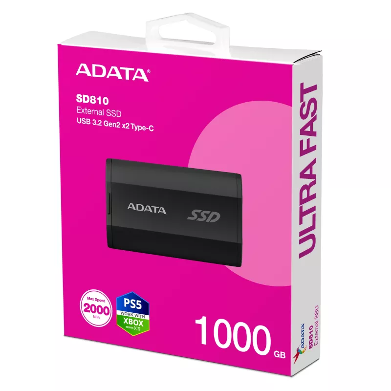 Väline SSD ADATA SD810 1 TB (1000 GB) USB 3.2 Gen 2x2, 2000 MB/s, IP68, alumiiniumkorpus