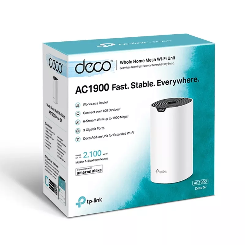 TP-Link AC1900 Whole Home Mesh Wi-Fi süsteem, Valge, Sisemine, Mesh ruuter, 520 m², Kahesageduslik (2,4 GHz / 5 GHz), Wi-Fi 5 (802.11ac)