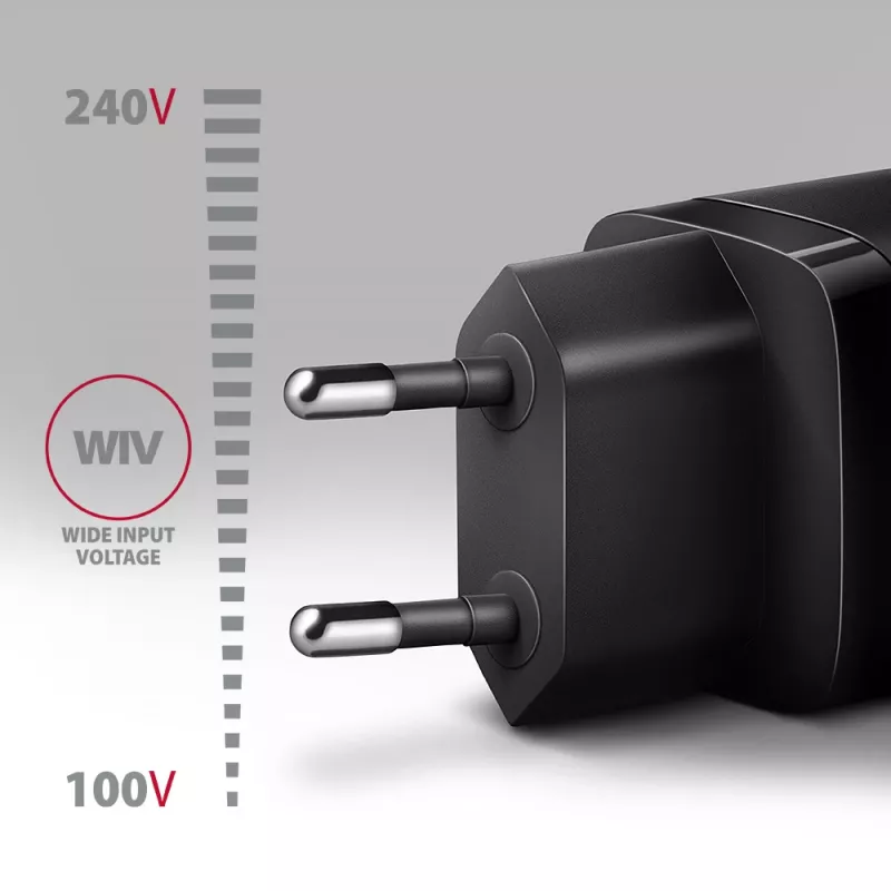 Seinalaadija Axagon ACU-PQ20 QC3.0 PD USB-C 20W Must