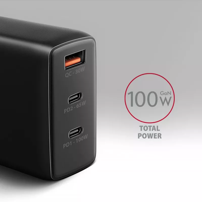 Axagon ACU-DPQ100 PD3.0 & QC 4+ KOLME VÄLJUNDIGA seinaklaadija 100W