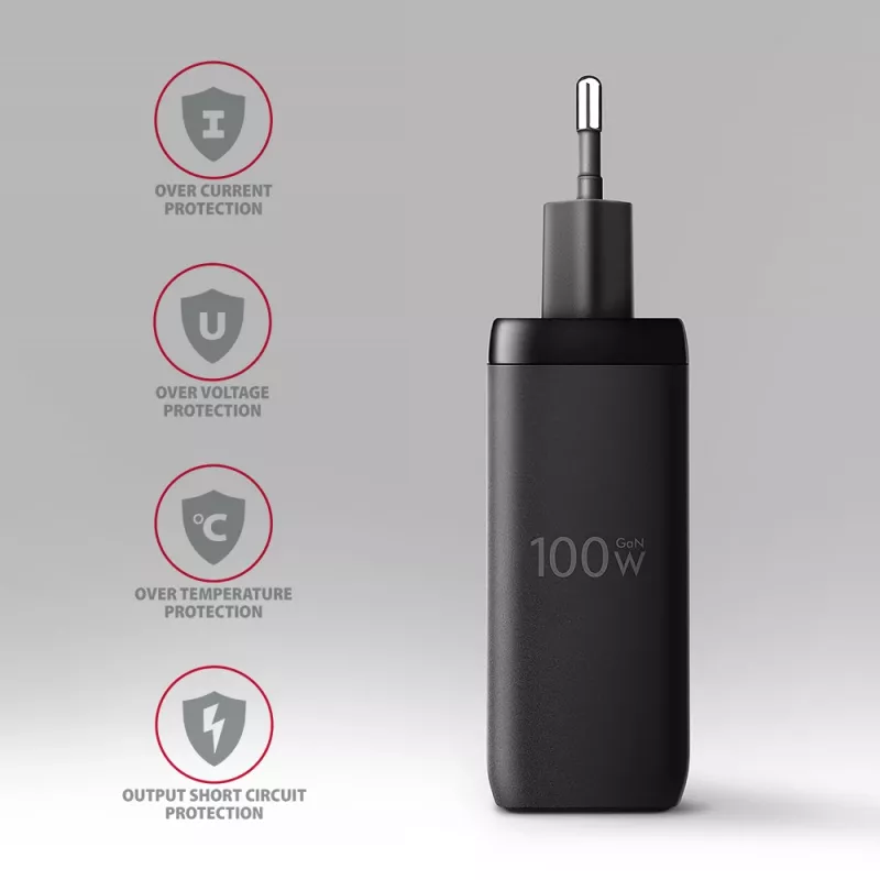 Axagon ACU-DPQ100 PD3.0 & QC 4+ KOLME VÄLJUNDIGA seinaklaadija 100W