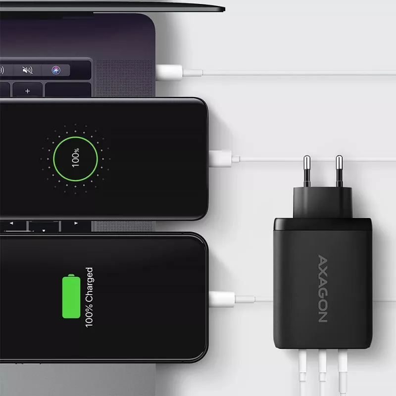 Axagon ACU-DPQ100 PD3.0 & QC 4+ KOLME VÄLJUNDIGA seinaklaadija 100W