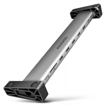 Axagon HMC-10HLS, USB 5Gbps jaotur, 4x USB-A, HDMI 4k/60Hz, RJ-45, SD/microSD, PD 100W