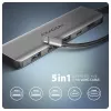 Axagon HMC-5H USB 5 Gbps jaotur, 3x USB-A, HDMI 4k/30Hz, PD 100W, 100 cm USB-C kaabel