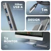 Axagon HMC-5H USB 5 Gbps jaotur, 3x USB-A, HDMI 4k/30Hz, PD 100W, 100 cm USB-C kaabel