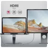 Axagon HMC-STND mitmepordiline USB-C 5Gbps jaotur ja alumiiniumist alus sülearvutitele. HDMI 4k/60Hz, GLAN, PD ja 3 USB-A porti. USB-C kaabel 60 cm.