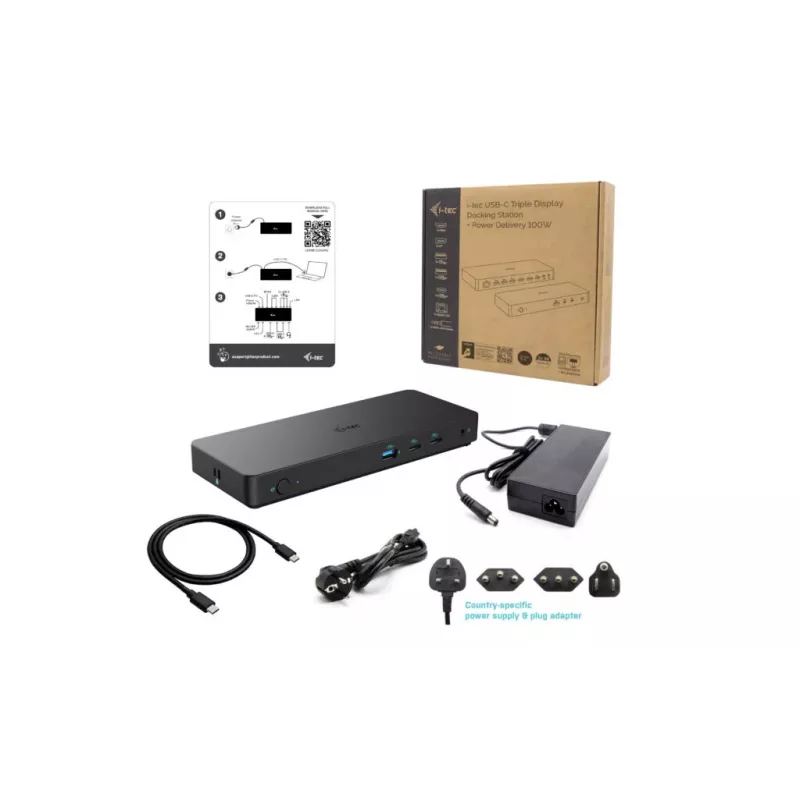 i-tec USB-C kolmekuvariline dokkimisjaam Gen 2 Pro + toiteedastus 100 W