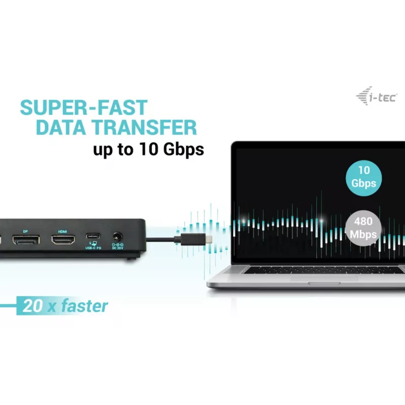 i-tec USB-C kolmekuvariline dokkimisjaam Gen 2 Pro + toiteedastus 100 W