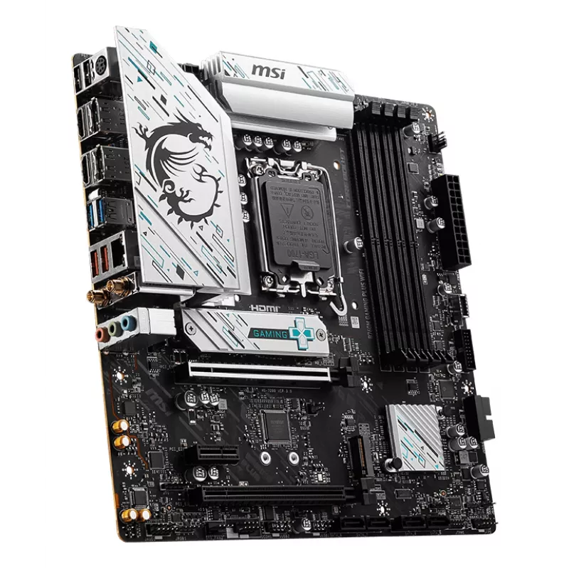 Emaplaat MSI B760M GAMING PLUS WIFI – Intel B760, LGA 1700, micro ATX, DDR5, 4 DIMM, Wi‑Fi 6E, 2,5 Gb LAN