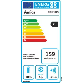 Amica KGCL 384 155 W vabaltseisev külmik 157 L