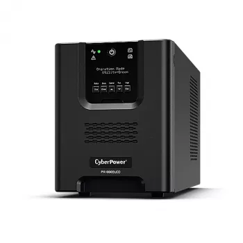 Katkematu toiteallikas CYBERPOWER PR1000ELCD — 1 kVA (900 W), liin-interaktiivne, puhas siinus, 8× C13 pistikupesa, LCD, vahetatav aku