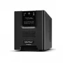 Katkematu toiteallikas CYBERPOWER PR1000ELCD — 1 kVA (900 W), liin-interaktiivne, puhas siinus, 8× C13 pistikupesa, LCD, vahetatav aku