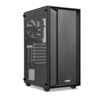 PC korpus IBOX CETUS 906 Midi Tower Must — ATX/mATX, 460×210×350 mm, 29 cm GPU, 7 draivi, RGB ventilaatorid