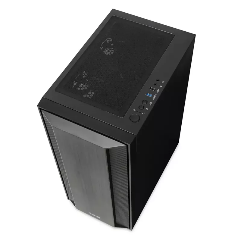 PC korpus IBOX CETUS 906 Midi Tower Must — ATX/mATX, 460×210×350 mm, 29 cm GPU, 7 draivi, RGB ventilaatorid