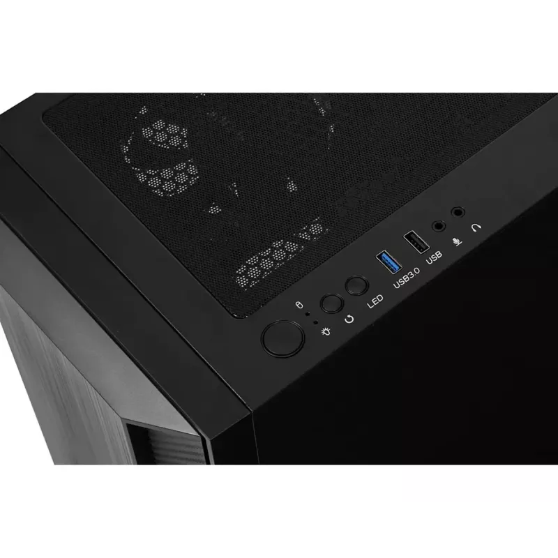 PC korpus IBOX CETUS 906 Midi Tower Must — ATX/mATX, 460×210×350 mm, 29 cm GPU, 7 draivi, RGB ventilaatorid